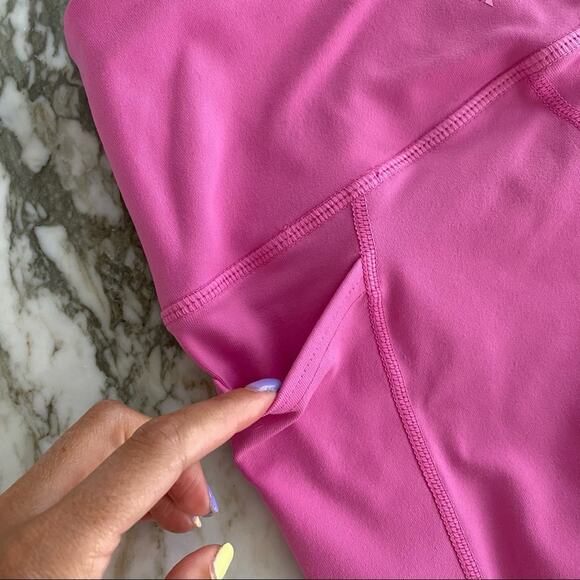 SKECHERS Women's Athletic Rose Pink High Waisted Pocket Bike Shorts Size XS - Picture 5 of 6